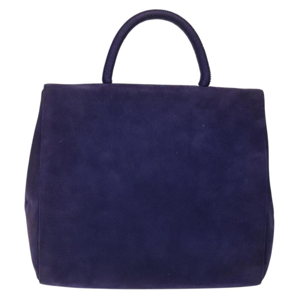 PRADA Hand Bag Suede Purple Gold - Picture 3 of 12